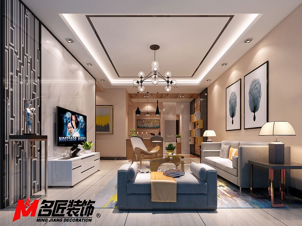 河源市長城華景苑現(xiàn)代簡約風(fēng)格三居室裝修案例